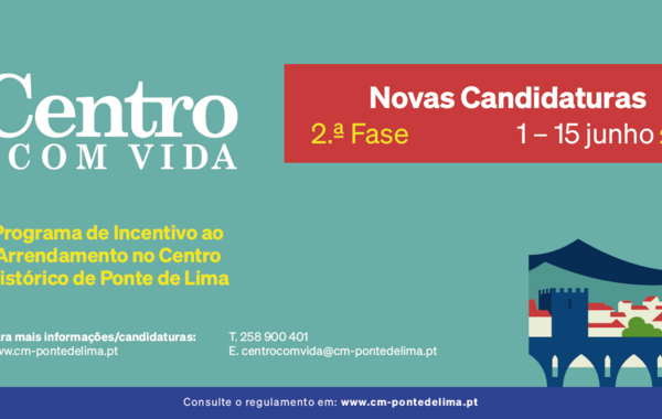Cartaz da 2.ª fase de candidaturas ao Centro Com Vida