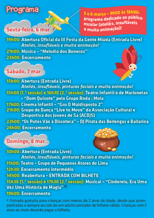 Festa da Gente Miúda em Ponte de Lima | 5 a 8 de março | Cinderela - Espetáculo Musical