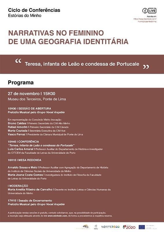 Programa Confer&ecirc;ncia "Teresa, infanta de Le&atilde;o e condessa de Portucale"