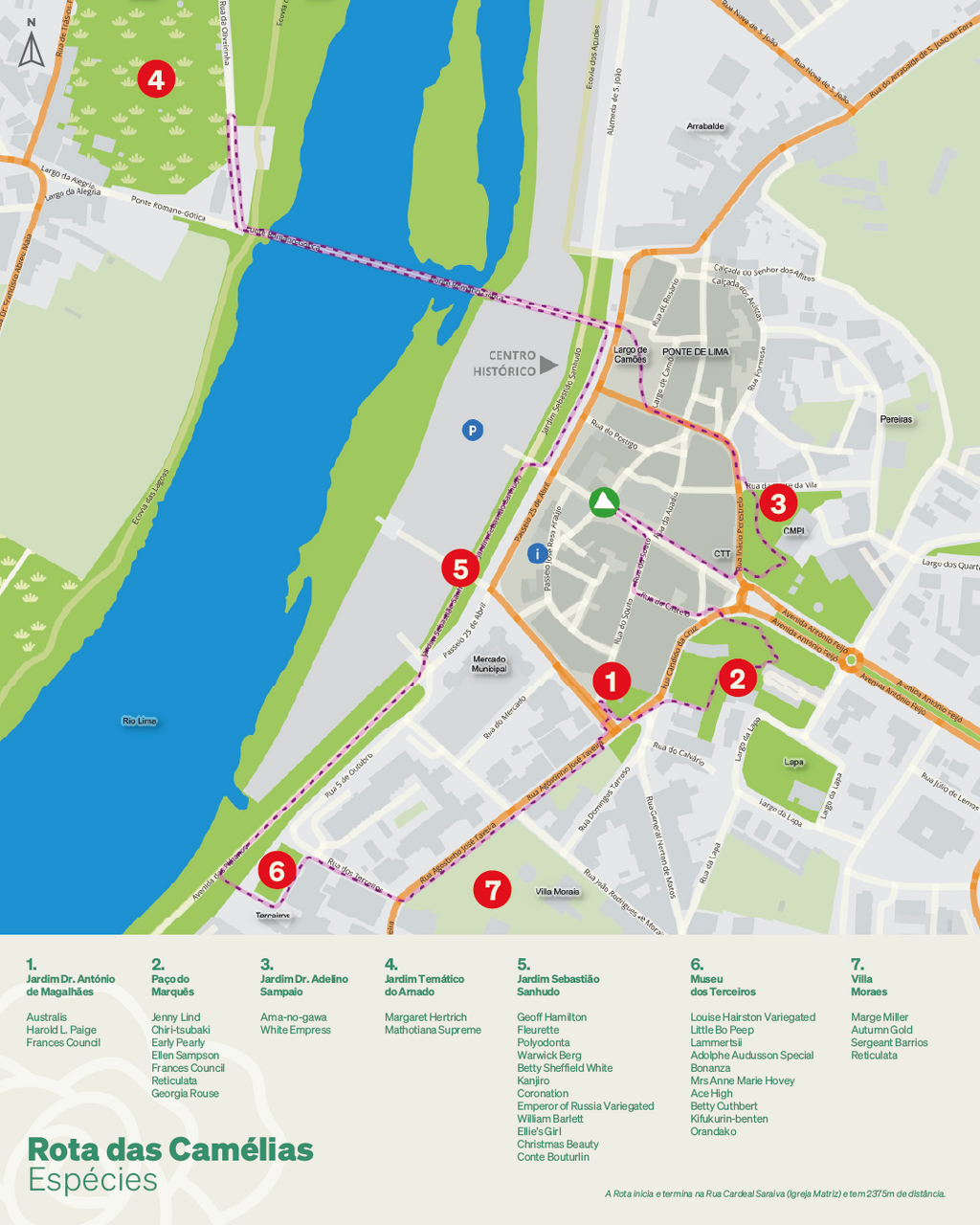 Mapa das Rotas das Camelias