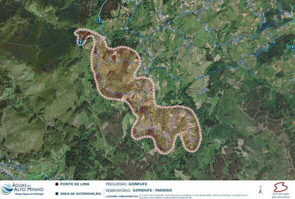 &Aacute;rea de interven&ccedil;&atilde;o na freguesia de Gondufe