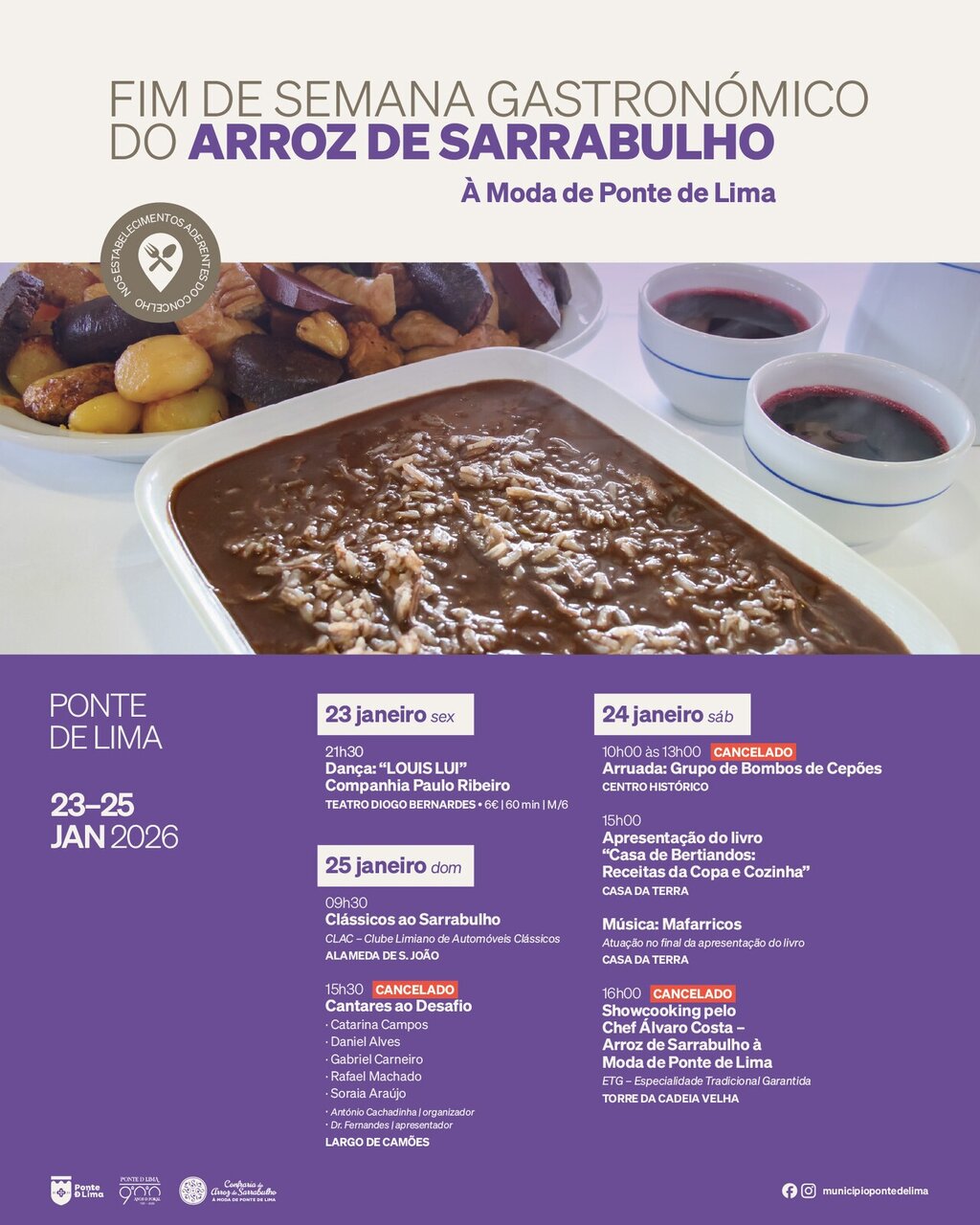 Programa do Fim de Semana Gastron&oacute;mico do Arroz de Sarrabulho &agrave; moda de Ponte de Lima