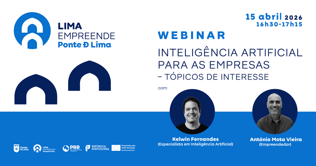 Cartaz Webinar 'Intelig&ecirc;ncia Artificial para as Empresas'